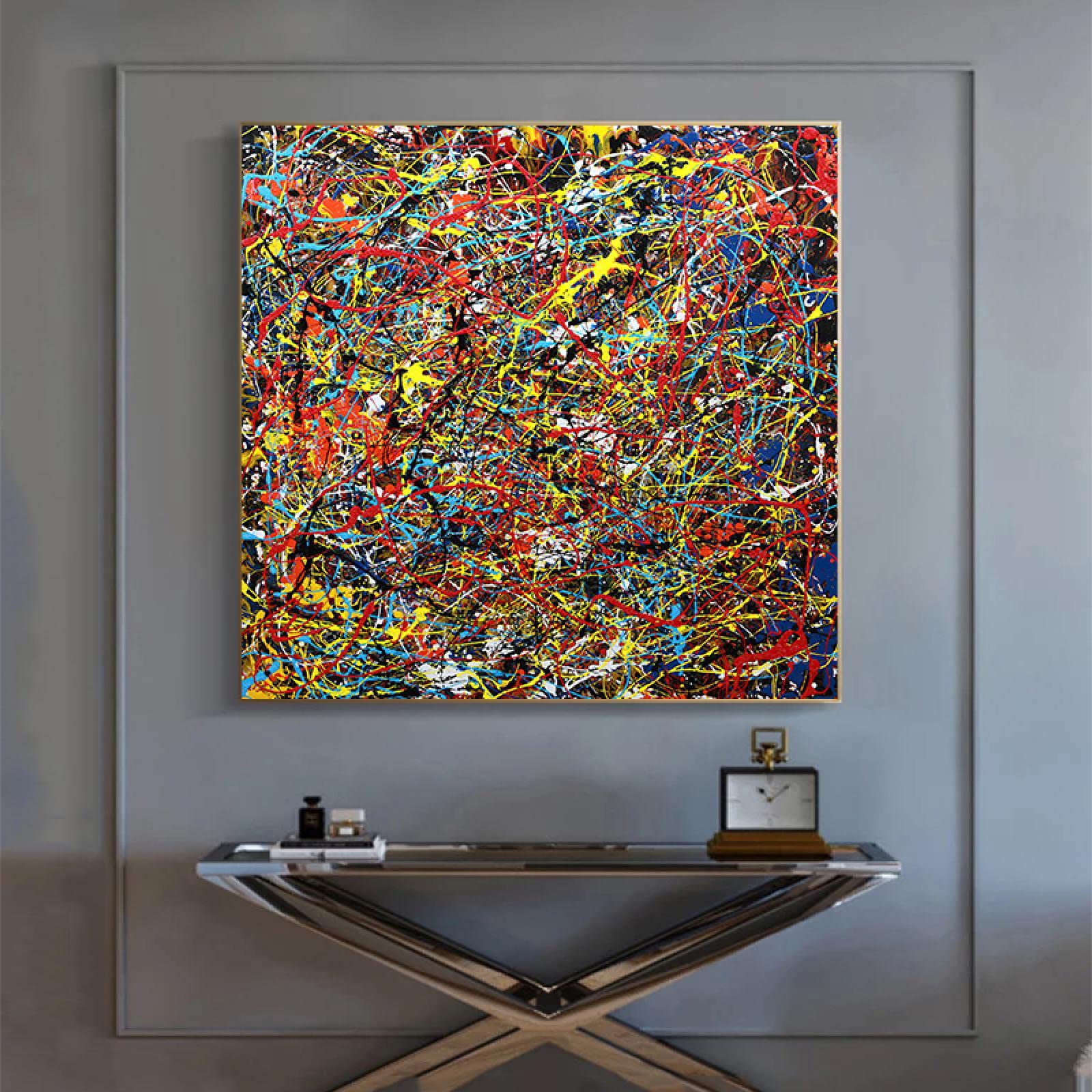 Amazon｜ポップアートホームデコレーション抽象線カラフルジャクソン